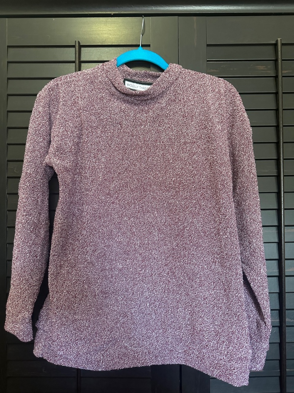 Woolly Threads Women's Scoop Neck Sweater in Heathered Plum